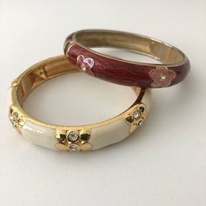 3 for $20  / Two Enamel Spring Hinge Bangles